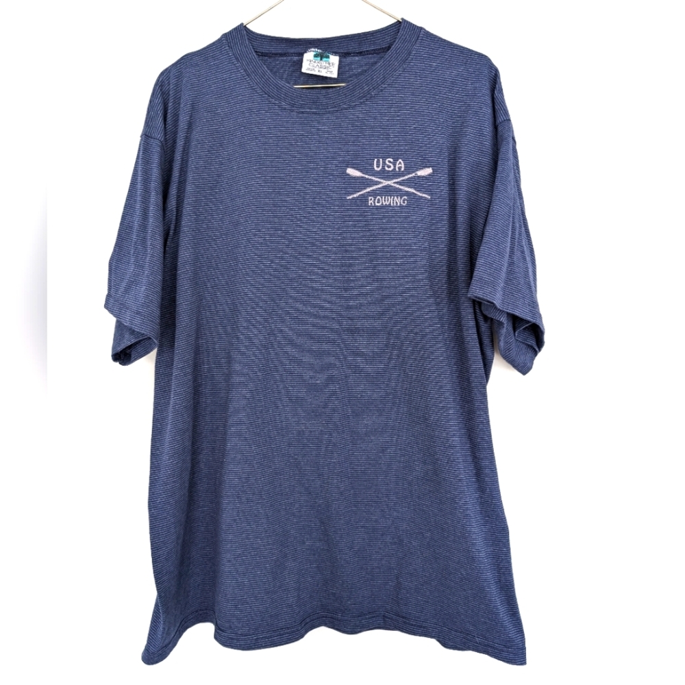 Vintage Single Stitch Kingstree Classic USA Rowing Embroidery Short Sleeve Sz XL